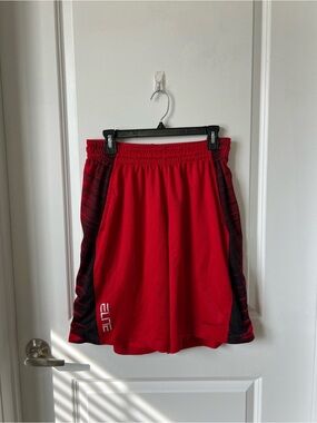Nike Red Men's Athletic Shorts with Black Side Panels
